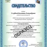 Образец Свидетельства о публикации